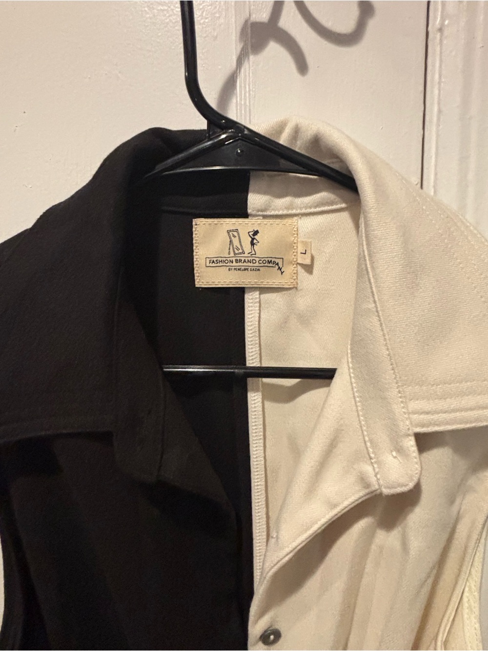 Fashion Brand Company Two-Tone Black and Cream Sleeveless Jumpsuit with Tie Belt - Picture 5 of 6